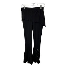 Spiral Direct Skirted Flare Pants Womens S Black Goth Lace Up Eyelet Trousers